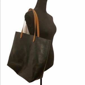 Madewell Black Leather Tote The Transport Tote